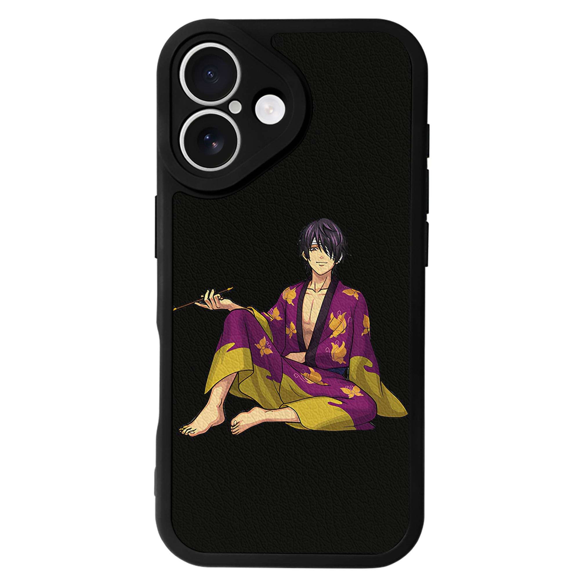 （画像用） ぎんたま 坂田銀時（さかたぎんとき） 神楽 志村新八（しむら しんぱち） GINTAMA Sakata Gintoki Kagura Shimura Shinpachi 【iPhone 16シリーズ対応】シリコンスマホケース（レザー調） 材質：シリコン